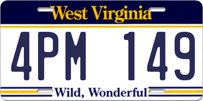 WV license plate 4PM149