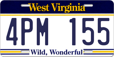WV license plate 4PM155