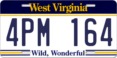 WV license plate 4PM164