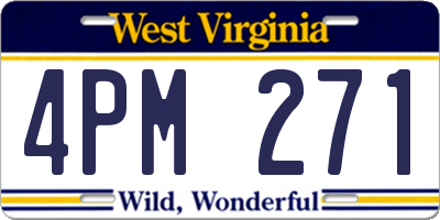 WV license plate 4PM271