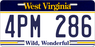 WV license plate 4PM286