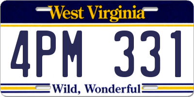 WV license plate 4PM331