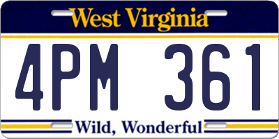 WV license plate 4PM361
