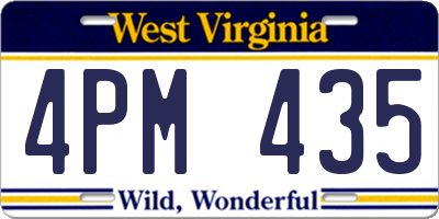 WV license plate 4PM435