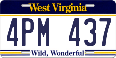 WV license plate 4PM437