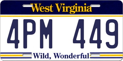 WV license plate 4PM449