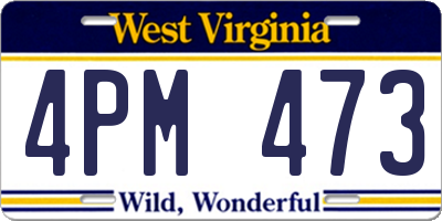 WV license plate 4PM473