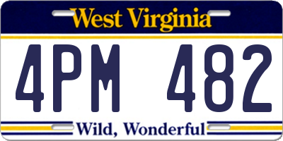 WV license plate 4PM482