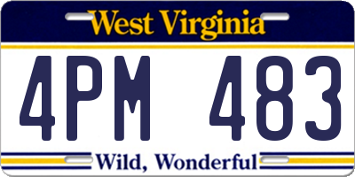 WV license plate 4PM483