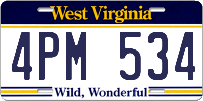 WV license plate 4PM534
