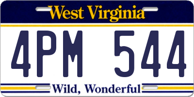 WV license plate 4PM544