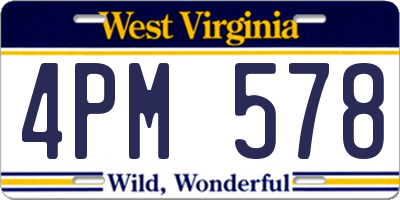 WV license plate 4PM578