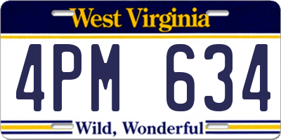 WV license plate 4PM634