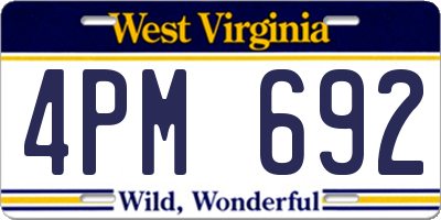 WV license plate 4PM692