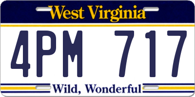 WV license plate 4PM717