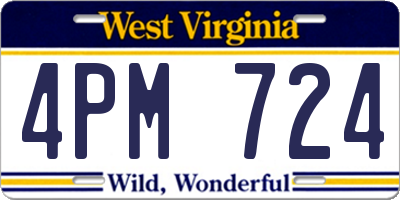 WV license plate 4PM724