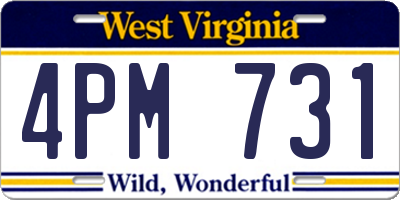 WV license plate 4PM731