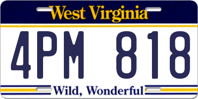 WV license plate 4PM818