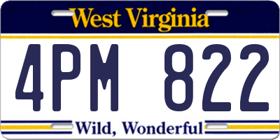 WV license plate 4PM822