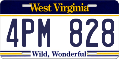 WV license plate 4PM828