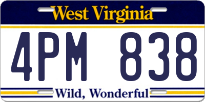 WV license plate 4PM838