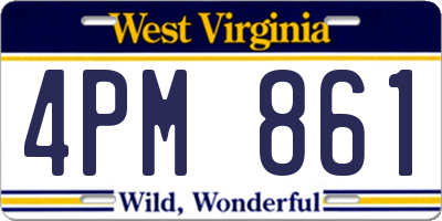 WV license plate 4PM861