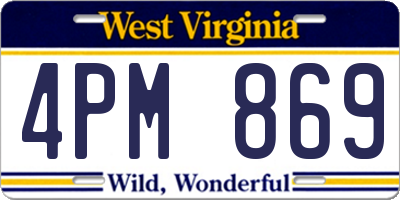 WV license plate 4PM869