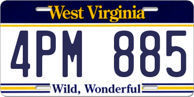 WV license plate 4PM885