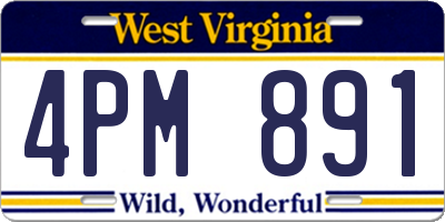 WV license plate 4PM891