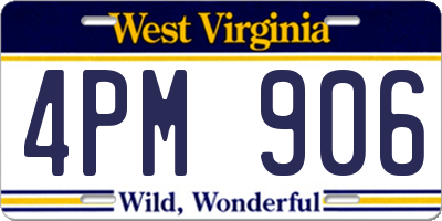WV license plate 4PM906