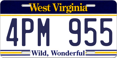 WV license plate 4PM955