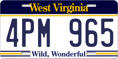 WV license plate 4PM965