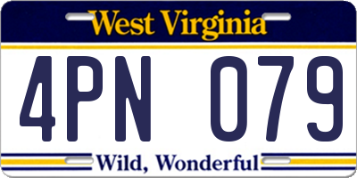 WV license plate 4PN079