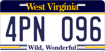 WV license plate 4PN096