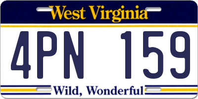 WV license plate 4PN159