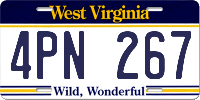 WV license plate 4PN267