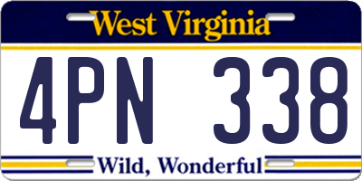 WV license plate 4PN338