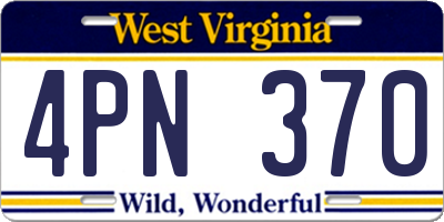 WV license plate 4PN370