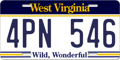 WV license plate 4PN546
