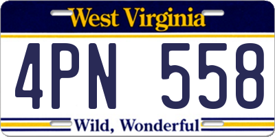 WV license plate 4PN558