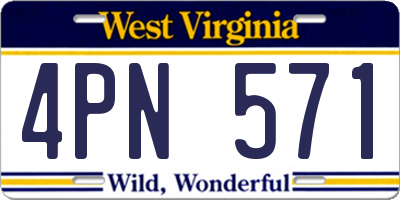 WV license plate 4PN571