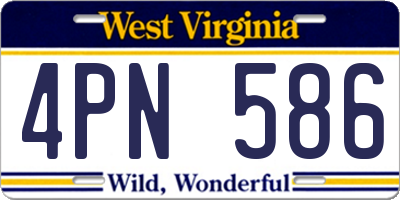 WV license plate 4PN586