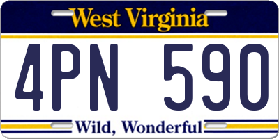 WV license plate 4PN590