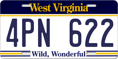 WV license plate 4PN622