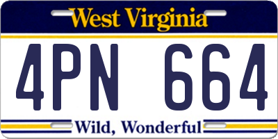 WV license plate 4PN664