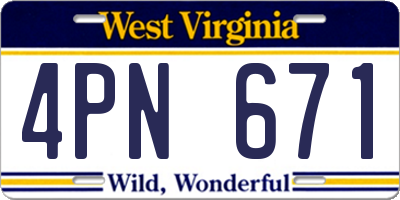 WV license plate 4PN671