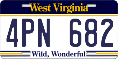 WV license plate 4PN682