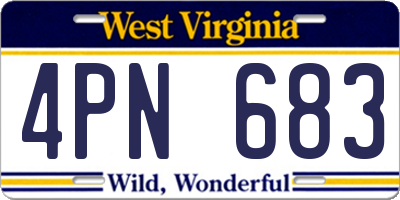 WV license plate 4PN683