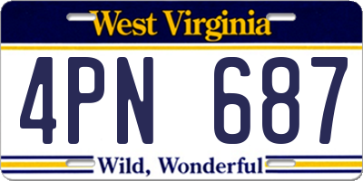 WV license plate 4PN687