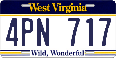 WV license plate 4PN717